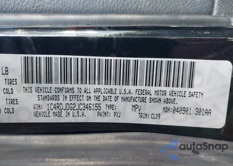 2018 Dodge Durango Gt Awd z USA, uszkodzony, nr VIN 1C4RDJDG2JC346155